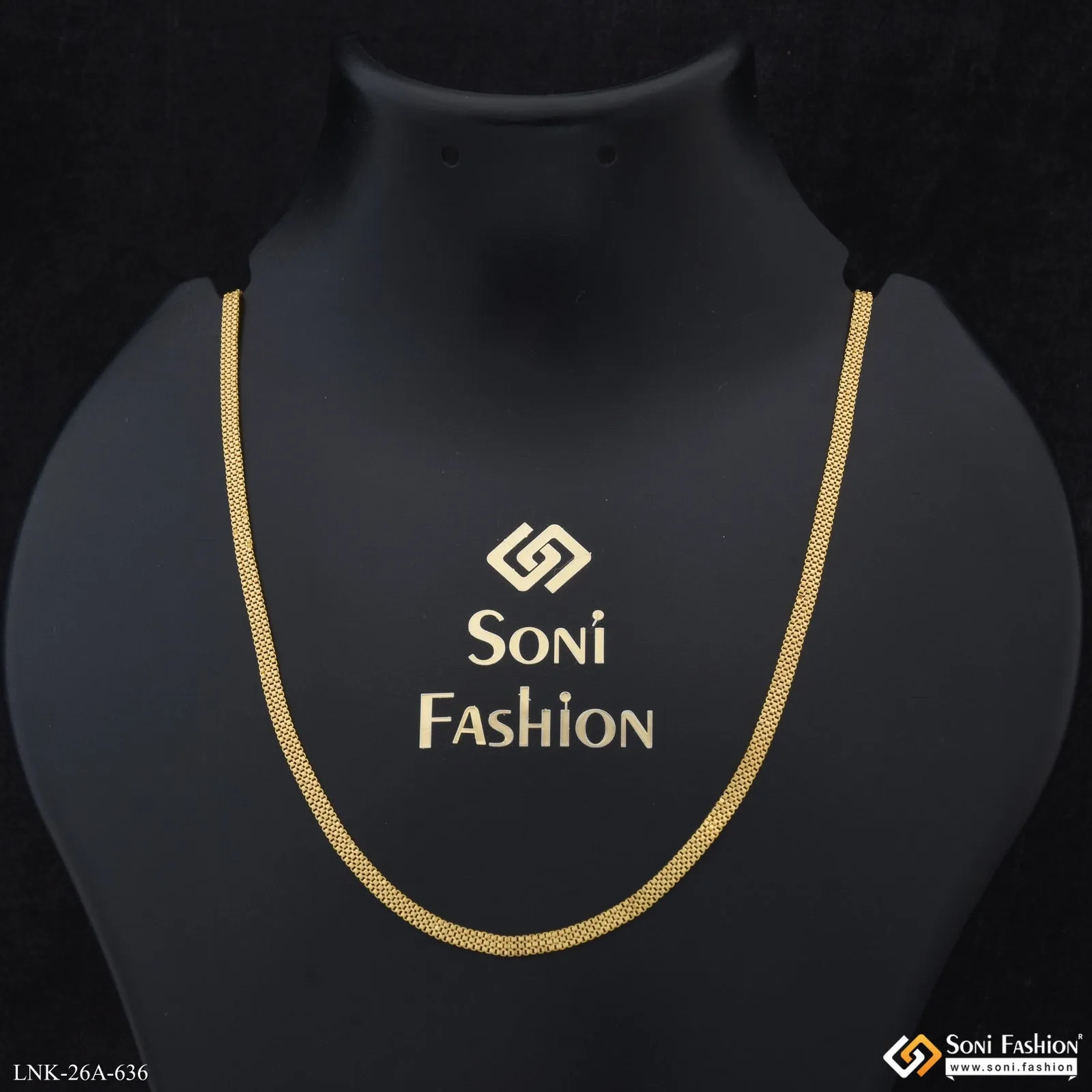 1 Gram Gold Plated Finely Detailed Chain for Ladies - Style A636