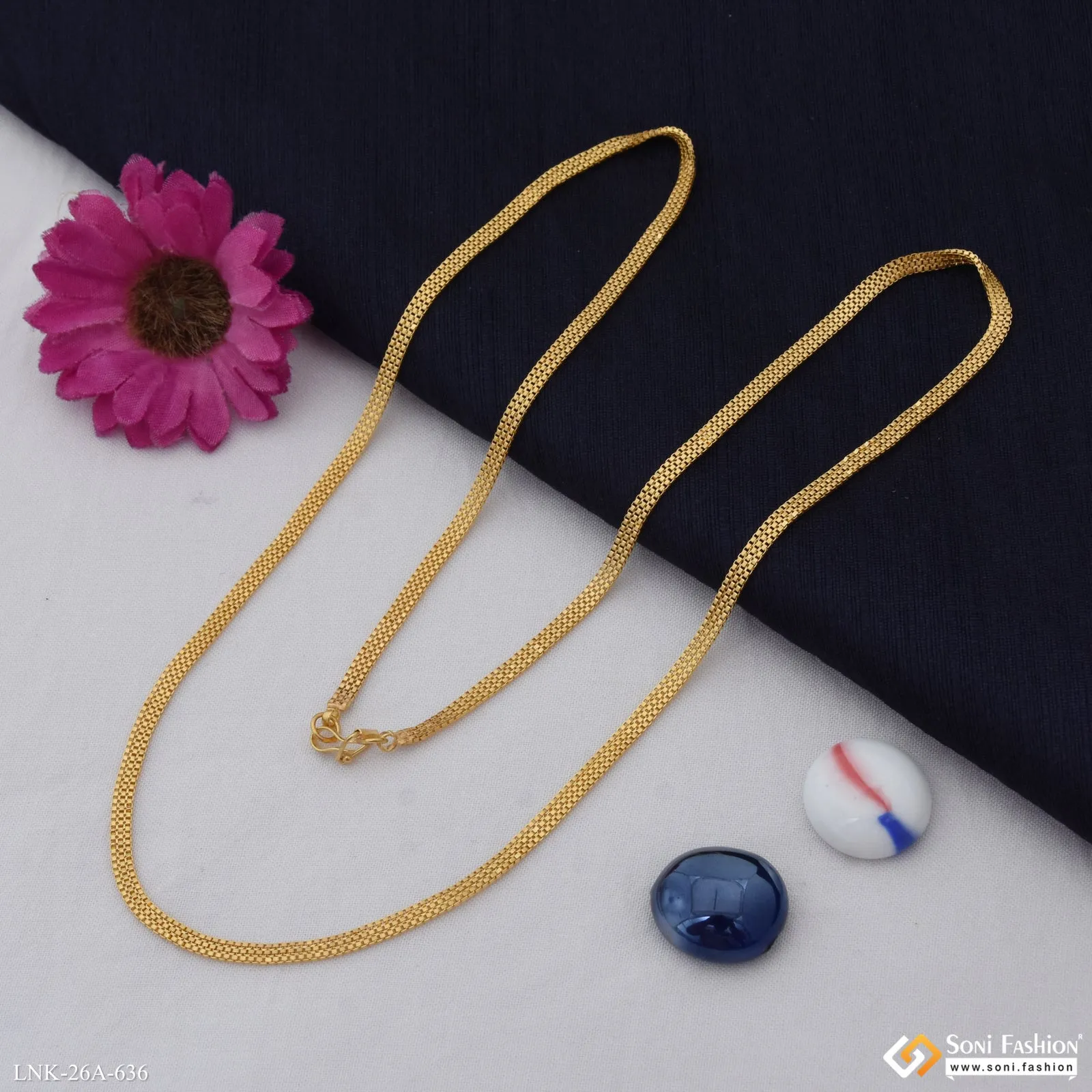 1 Gram Gold Plated Finely Detailed Chain for Ladies - Style A636