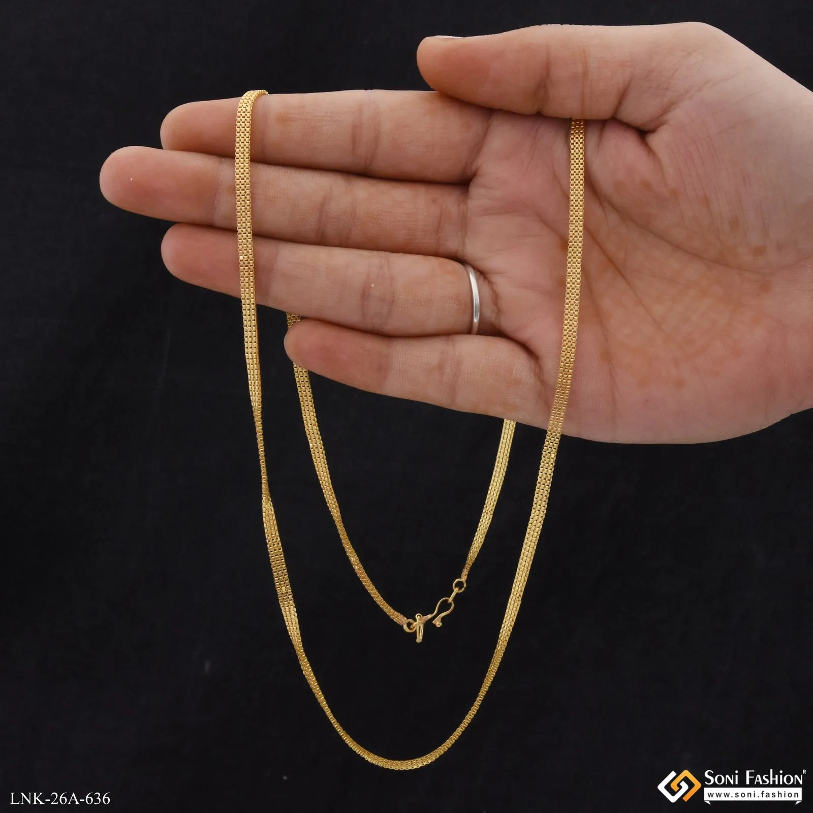 1 Gram Gold Plated Finely Detailed Chain for Ladies - Style A636