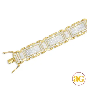 10KY 2.80CTW MICROPAVE DIAMOND MENS LINK BRACELET