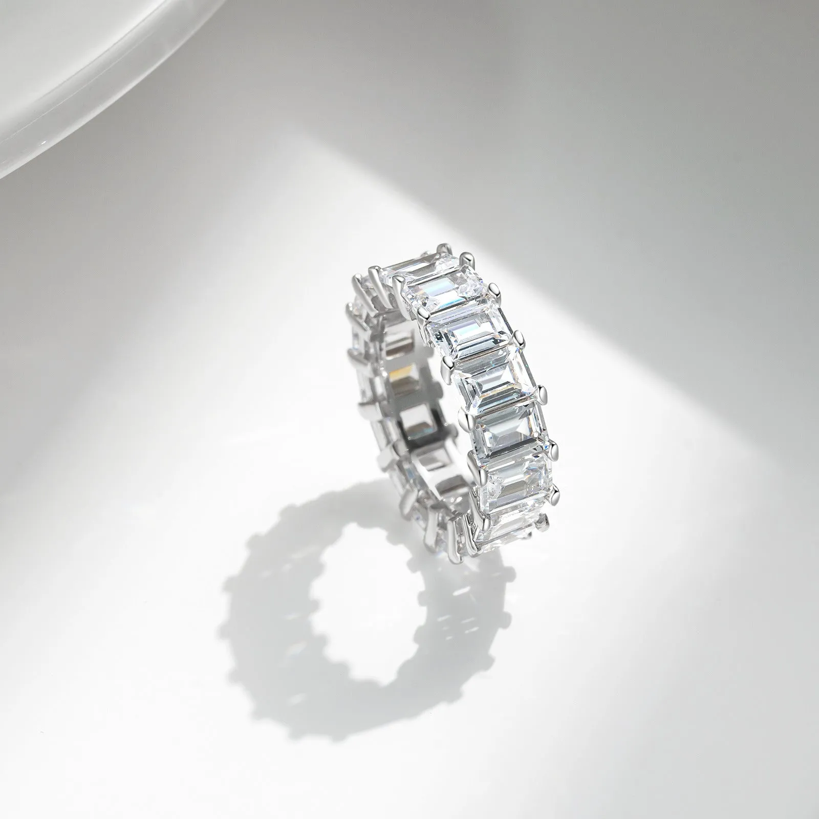 12 TCW Emerald Cut Full Eternity Band