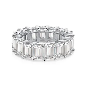 12 TCW Emerald Cut Full Eternity Band