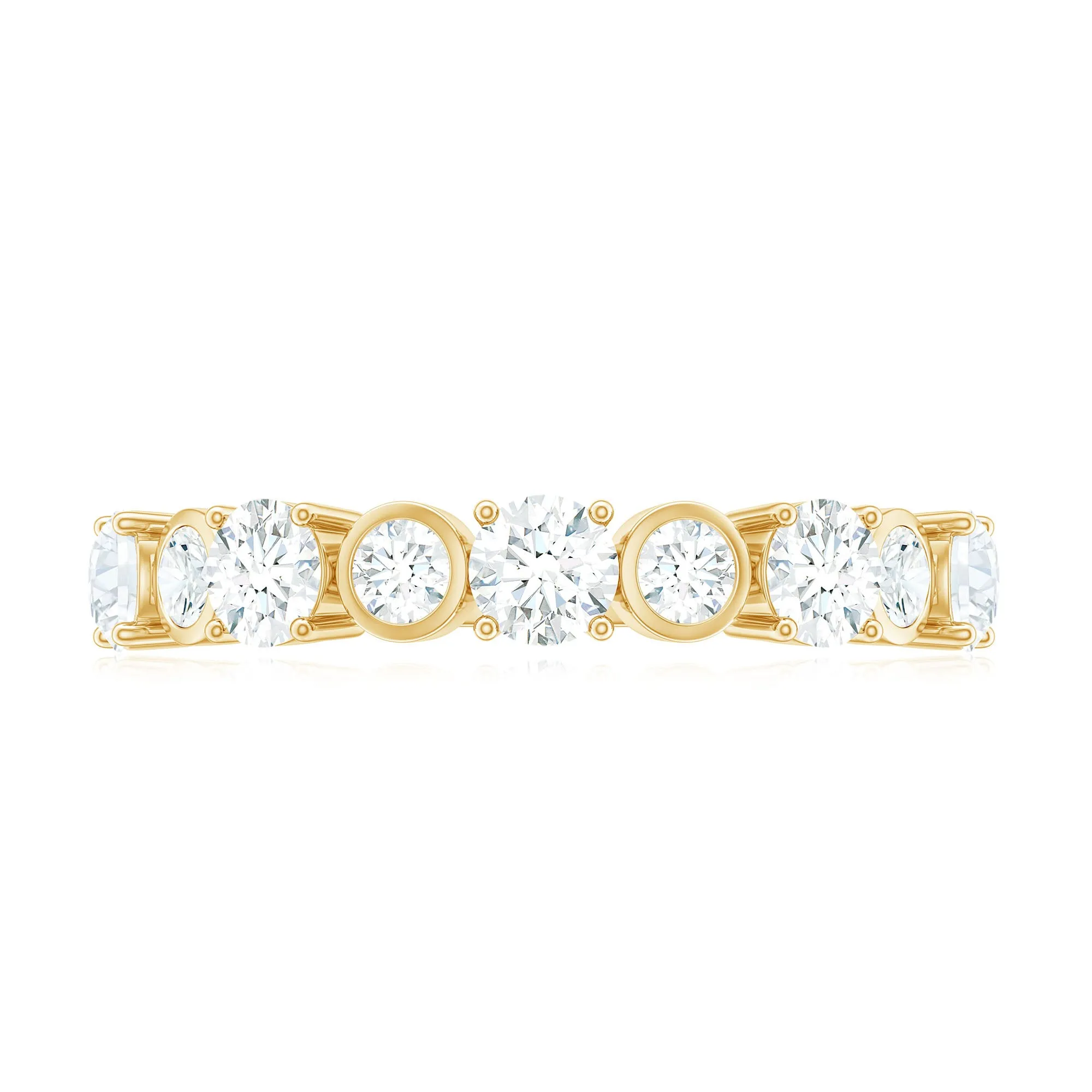 1.25 CT Certified Moissanite Half Eternity Gold Ring