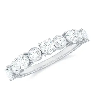 1.25 CT Certified Moissanite Half Eternity Gold Ring
