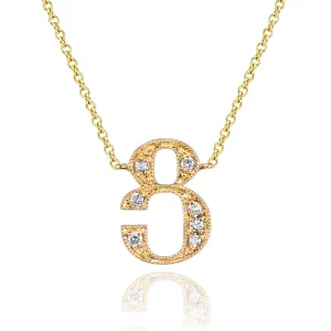 14K Rose Gold Armenian Initial Diamond Necklace