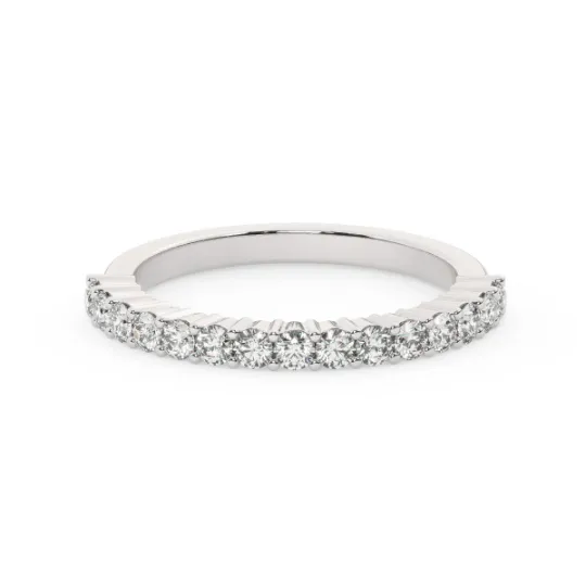 14K White Gold Diamond Wedding Band