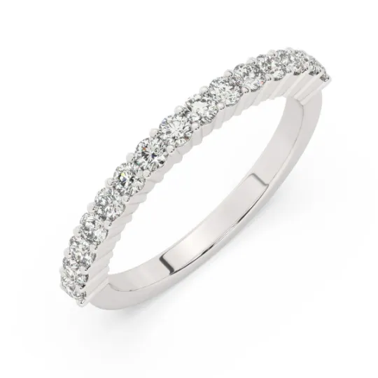 14K White Gold Diamond Wedding Band