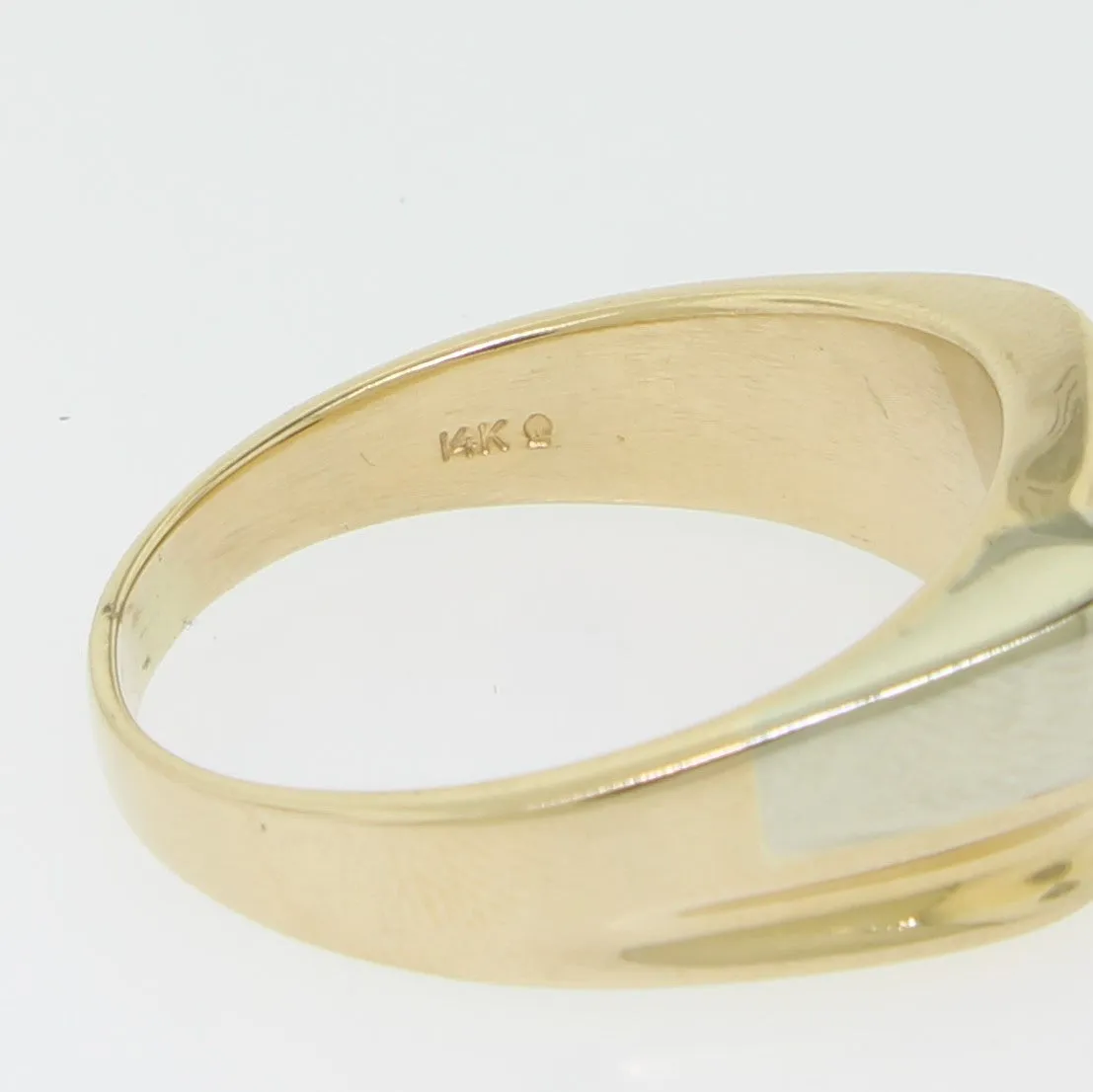 14K Yellow and White Gold Gentlemen's 5 Diamond Ring .50TW Size 14 (Estate)