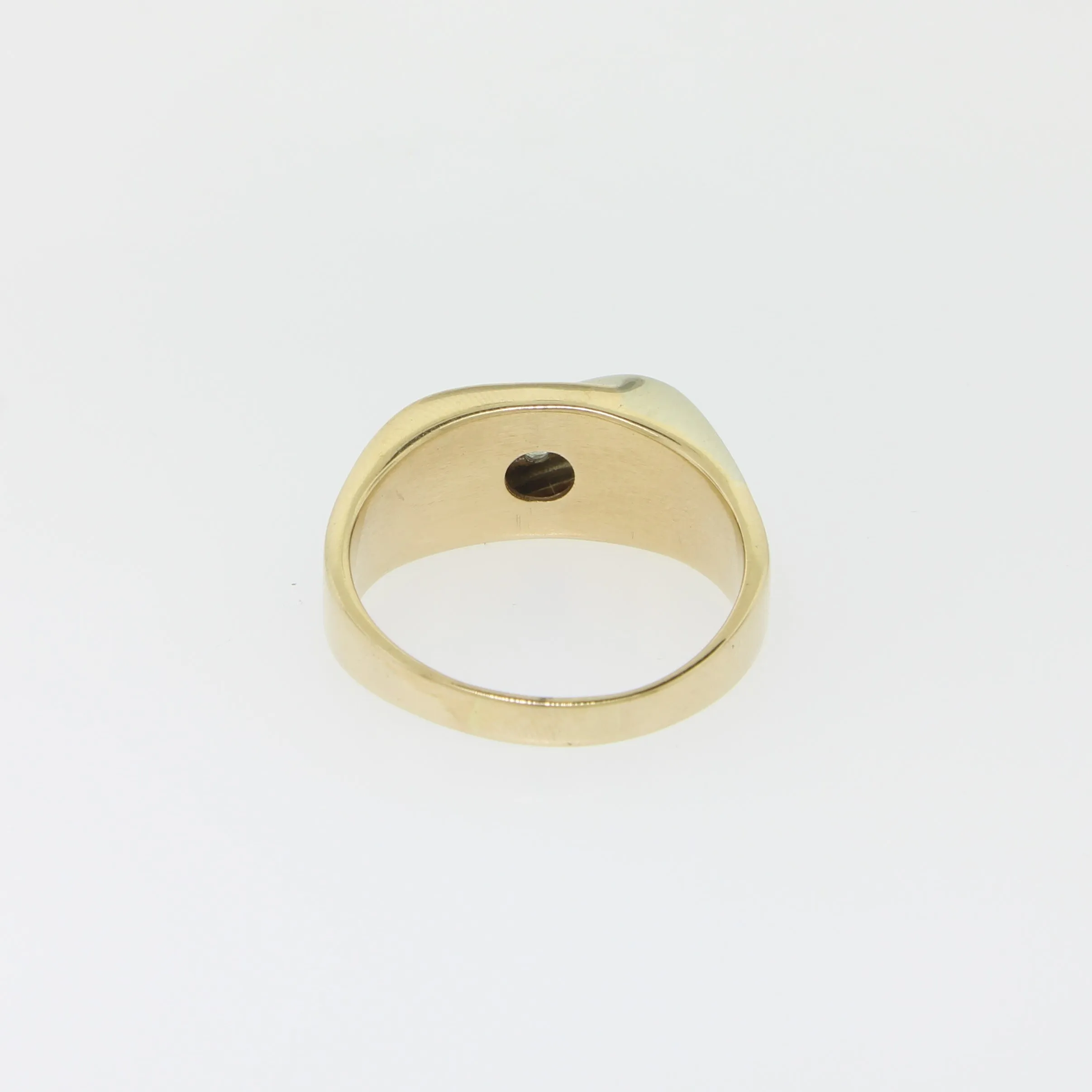 14K Yellow and White Gold Gentlemen's 5 Diamond Ring .50TW Size 14 (Estate)