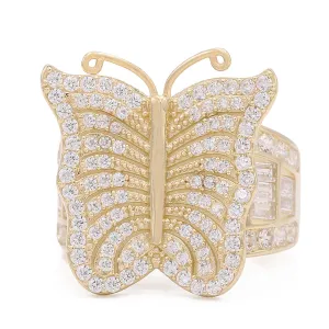 14K Yellow Gold Fashion Butterfly Shape Ring