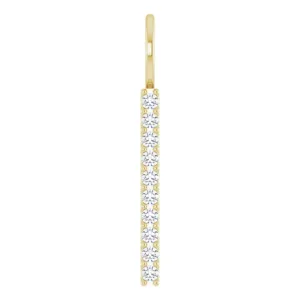 14K Yellow Gold1/6 CTW Natural Diamond Vertical Bar Charm/Pendant