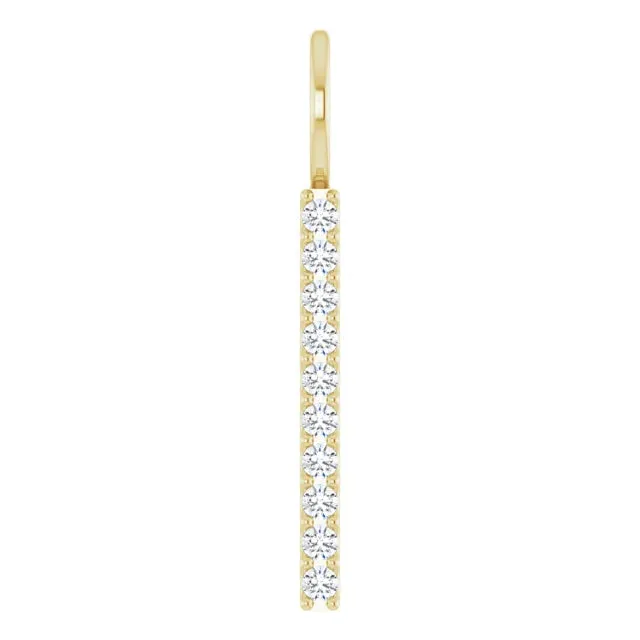 14K Yellow Gold1/6 CTW Natural Diamond Vertical Bar Charm/Pendant