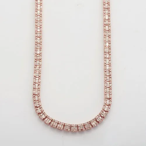 14KR 9.00CTW BAGUETTE DIAMOND SQUARE CLUSTER