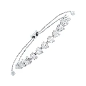 14KT White Gold & Diamond Classic Book Tennis Bracelet  - 1 ctw