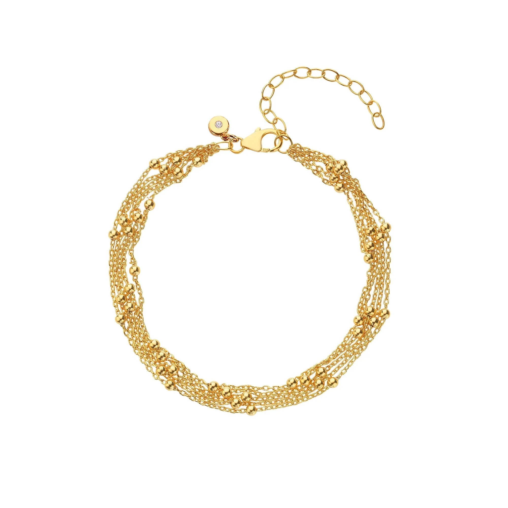 18ct Gold HD X TG Multi Strand Bead Bracelet DL691
