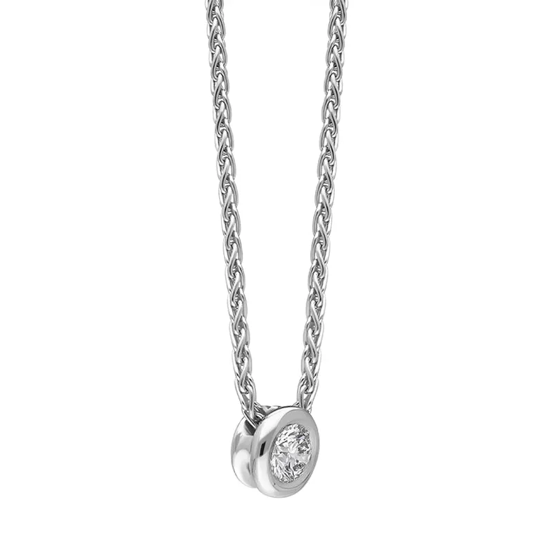 18ct White Gold 0.15ct Diamond Solitaire Pendant Necklace
