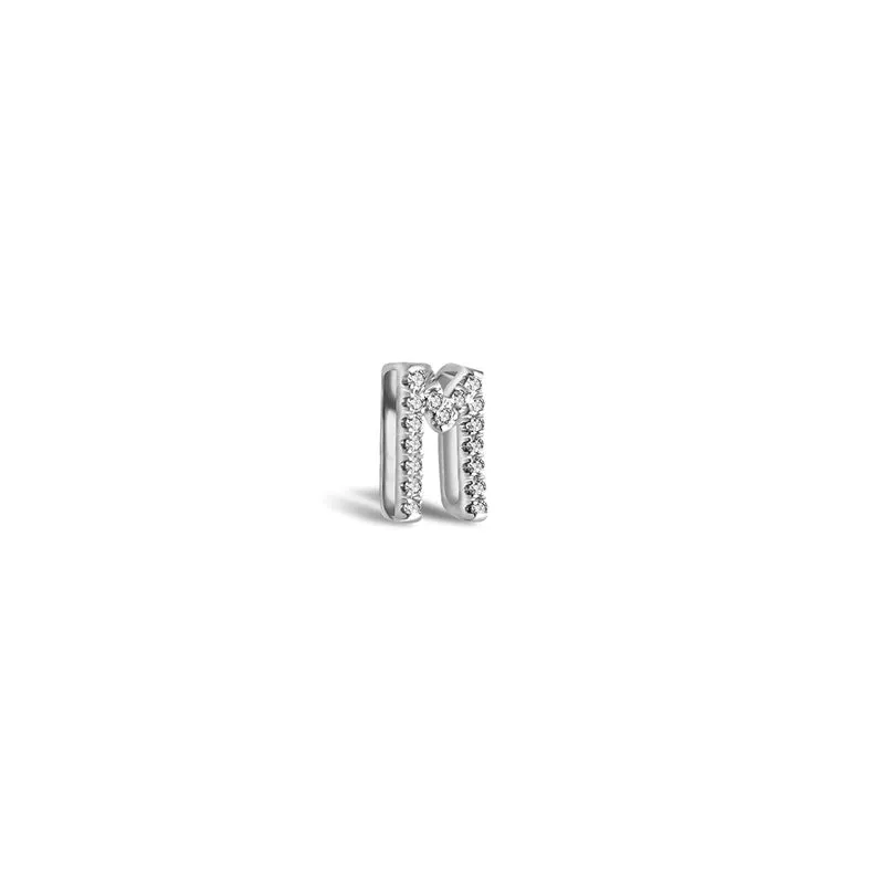 18k Gold Initial Letter "M" Diamond Pendant