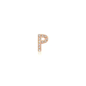 18k Gold Initial Letter "P" Diamond Pendant