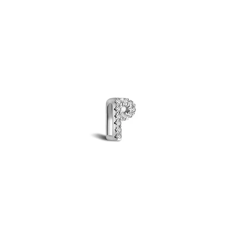 18k Gold Initial Letter "P" Diamond Pendant