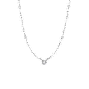 18k White Gold Diamond Alternating Bead Chain