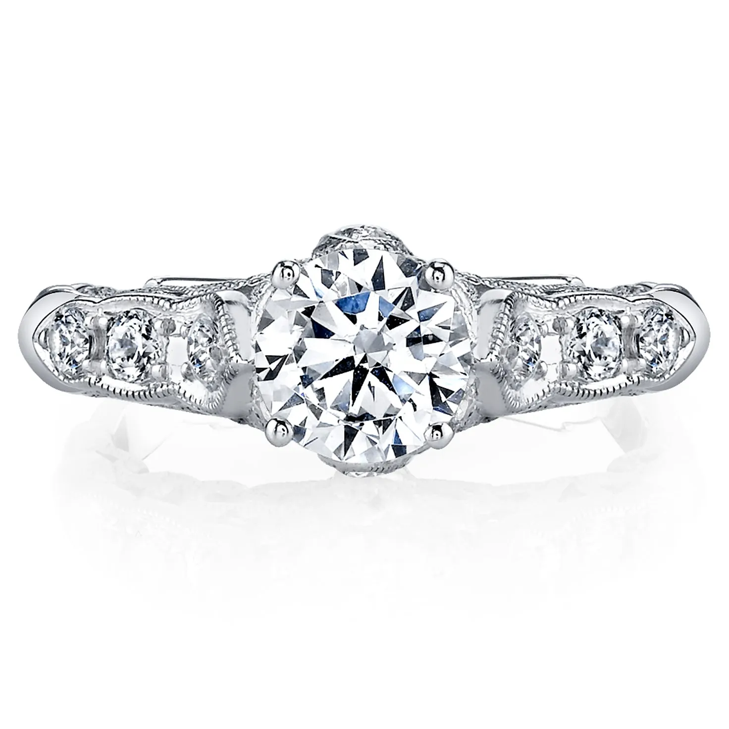 18K White Gold Diamond Engagement Ring