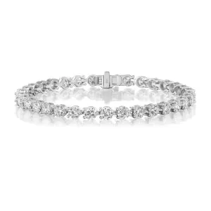 18K White Gold Three Prong Diamond Tennis Bracelet - 1.82cttw