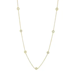 18K Yellow Gold Diamonds by the Inch 7 Station Necklace