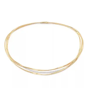 18K Yellow Gold Marrakech Three Strand Necklace with Diamonds