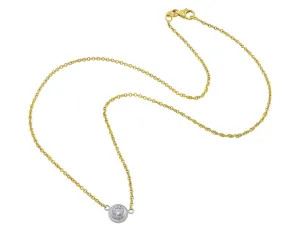 18kt Yellow Gold Diamond Solitaire Necklace
