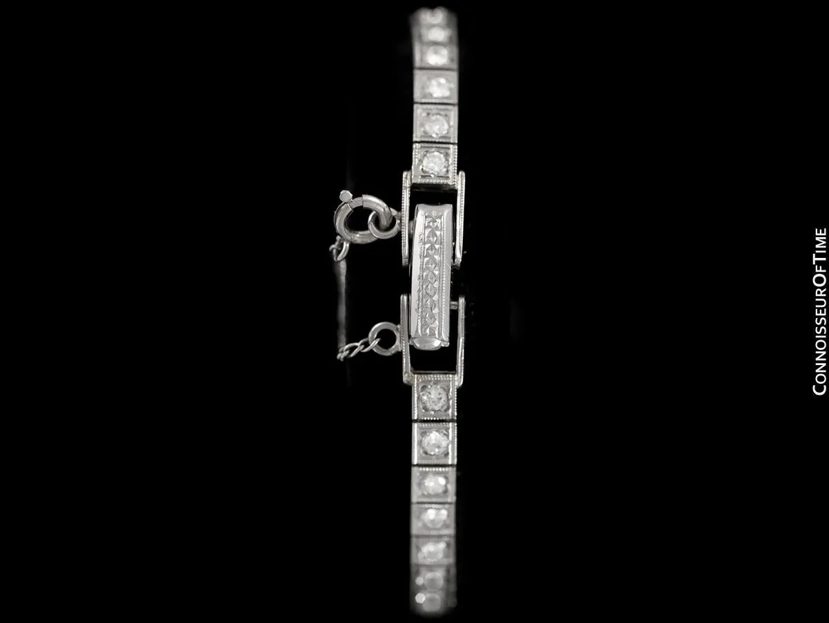 1960's Vintage Ladies Watch with Omega Movement - 14K White Gold with 3 Carats of Diamonds
