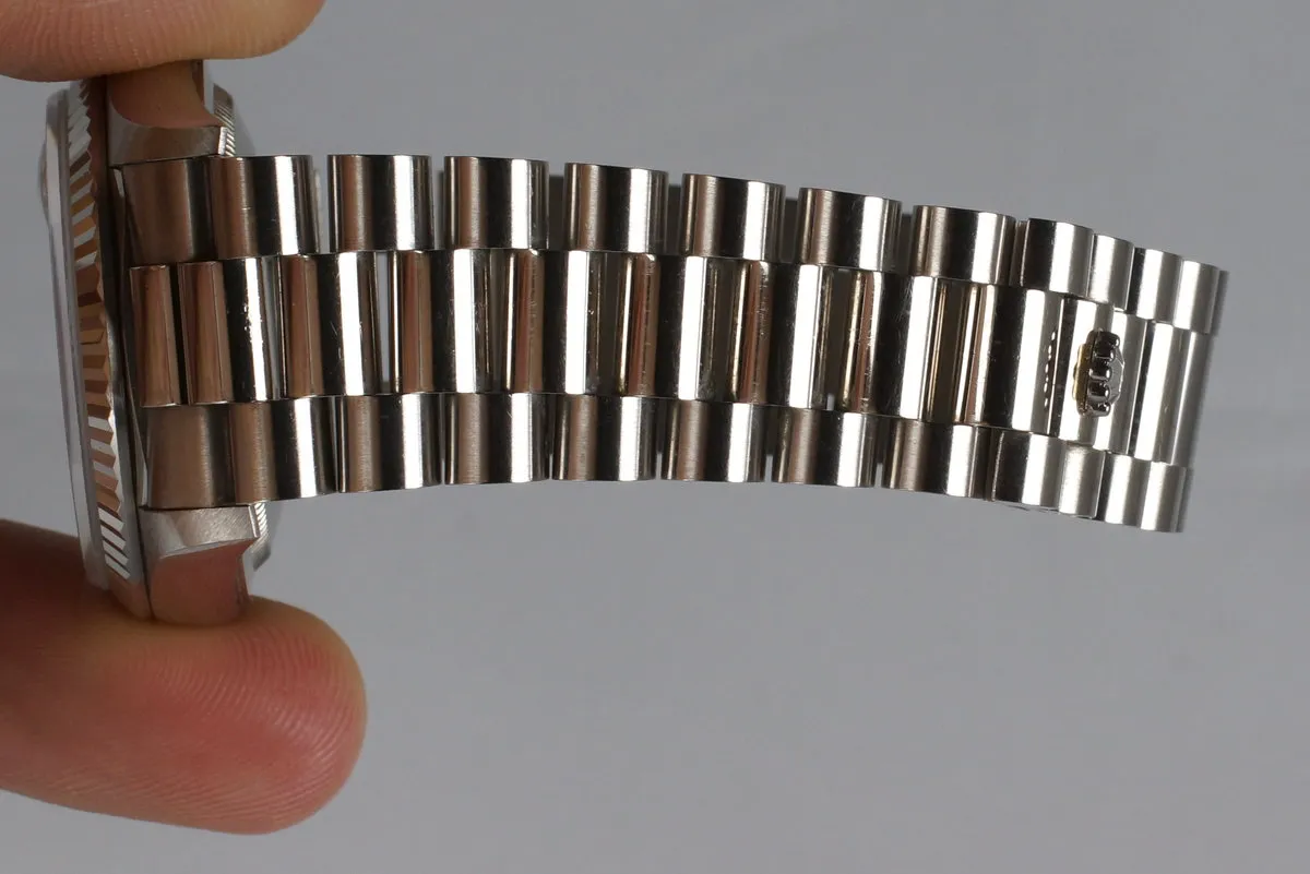1994 Rolex WG Day-Date 18239 Factory Silver Diamond Dial