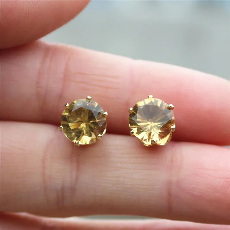 2017 new jewelry 8mm Imitation Zircon stud earrings color Statement earring for Girls gift for woman