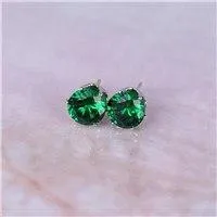 2017 new jewelry 8mm Imitation Zircon stud earrings color Statement earring for Girls gift for woman