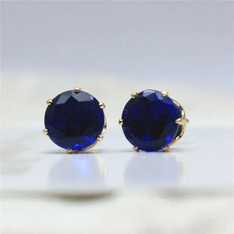 2017 new jewelry 8mm Imitation Zircon stud earrings color Statement earring for Girls gift for woman