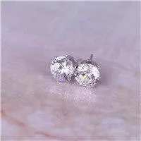2017 new jewelry 8mm Imitation Zircon stud earrings color Statement earring for Girls gift for woman