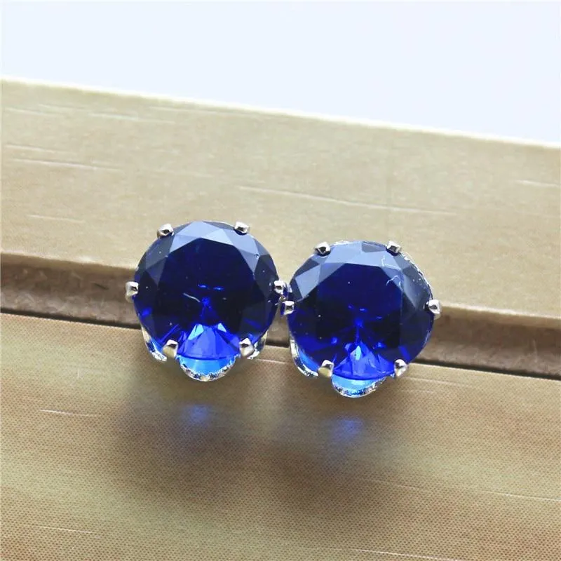 2017 new jewelry 8mm Imitation Zircon stud earrings color Statement earring for Girls gift for woman