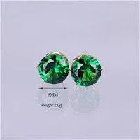2017 new jewelry 8mm Imitation Zircon stud earrings color Statement earring for Girls gift for woman