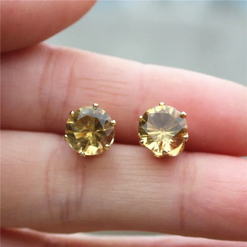 2017 new jewelry 8mm Imitation Zircon stud earrings color Statement earring for Girls gift for woman