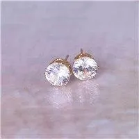 2017 new jewelry 8mm Imitation Zircon stud earrings color Statement earring for Girls gift for woman