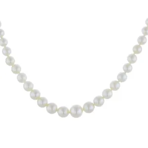 21-Inch Graduated White Pearl Strand Necklace