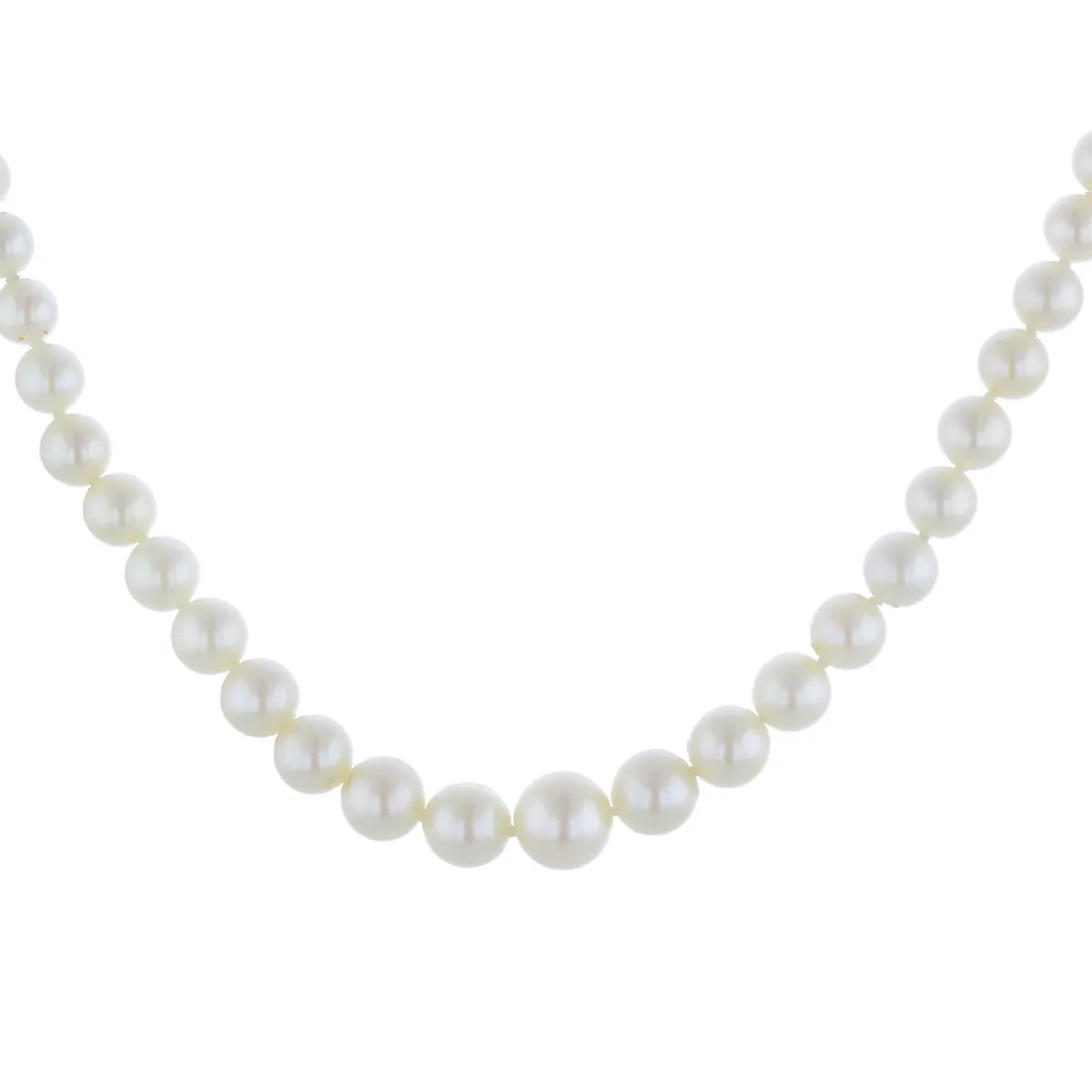 21-Inch Graduated White Pearl Strand Necklace