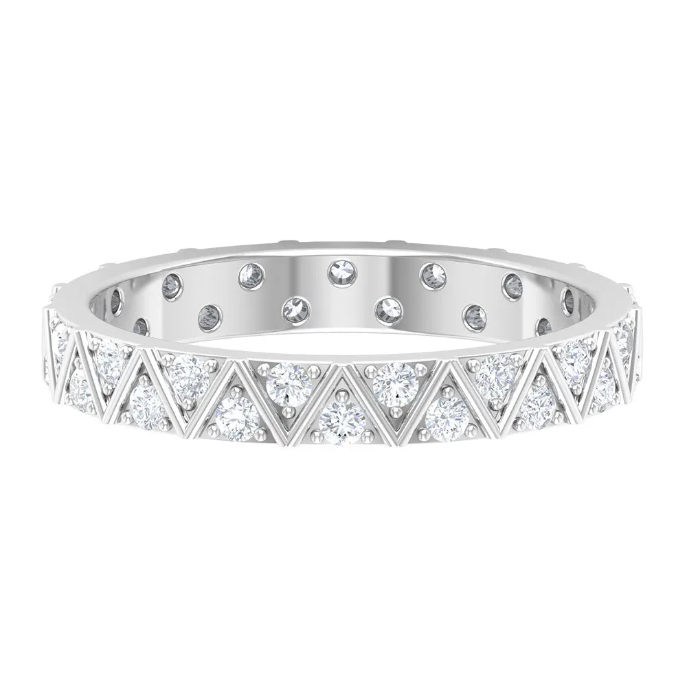 3/4 CT Surface Prong Set Diamond and Gold Band Ring for Women