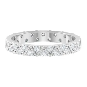 3/4 CT Surface Prong Set Diamond and Gold Band Ring for Women