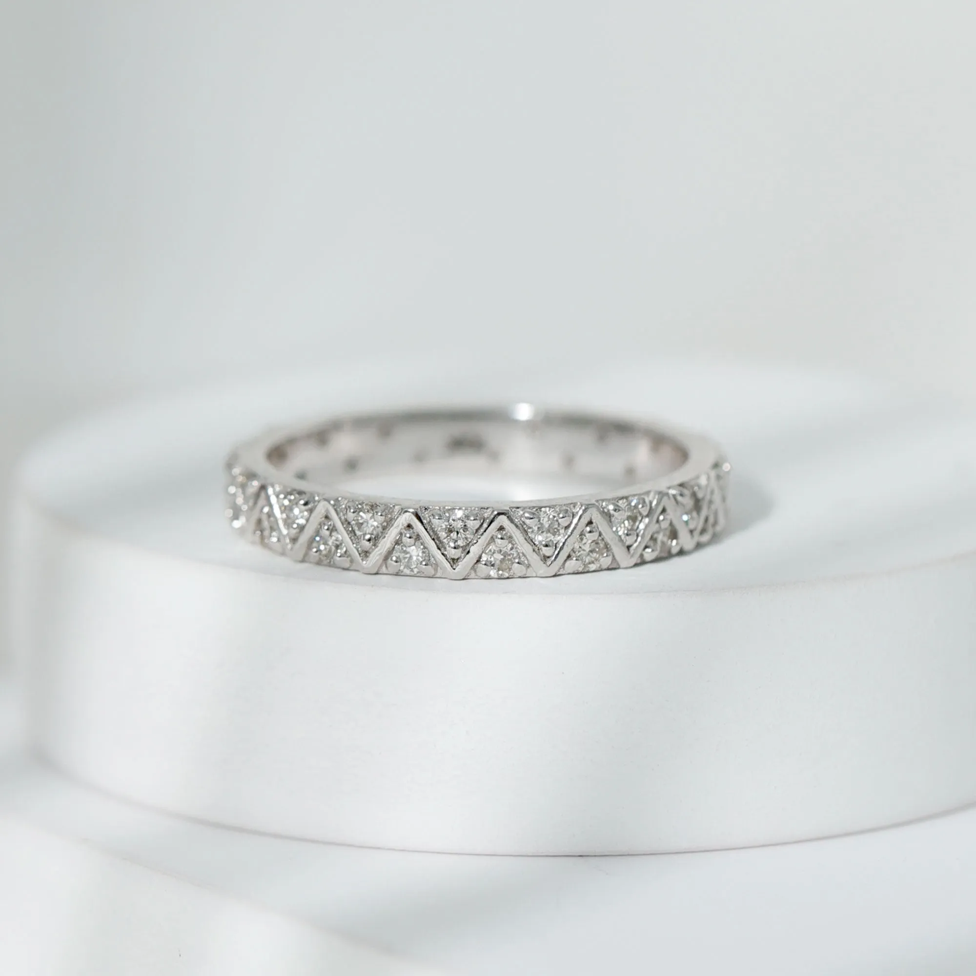 3/4 CT Surface Prong Set Diamond and Gold Band Ring for Women