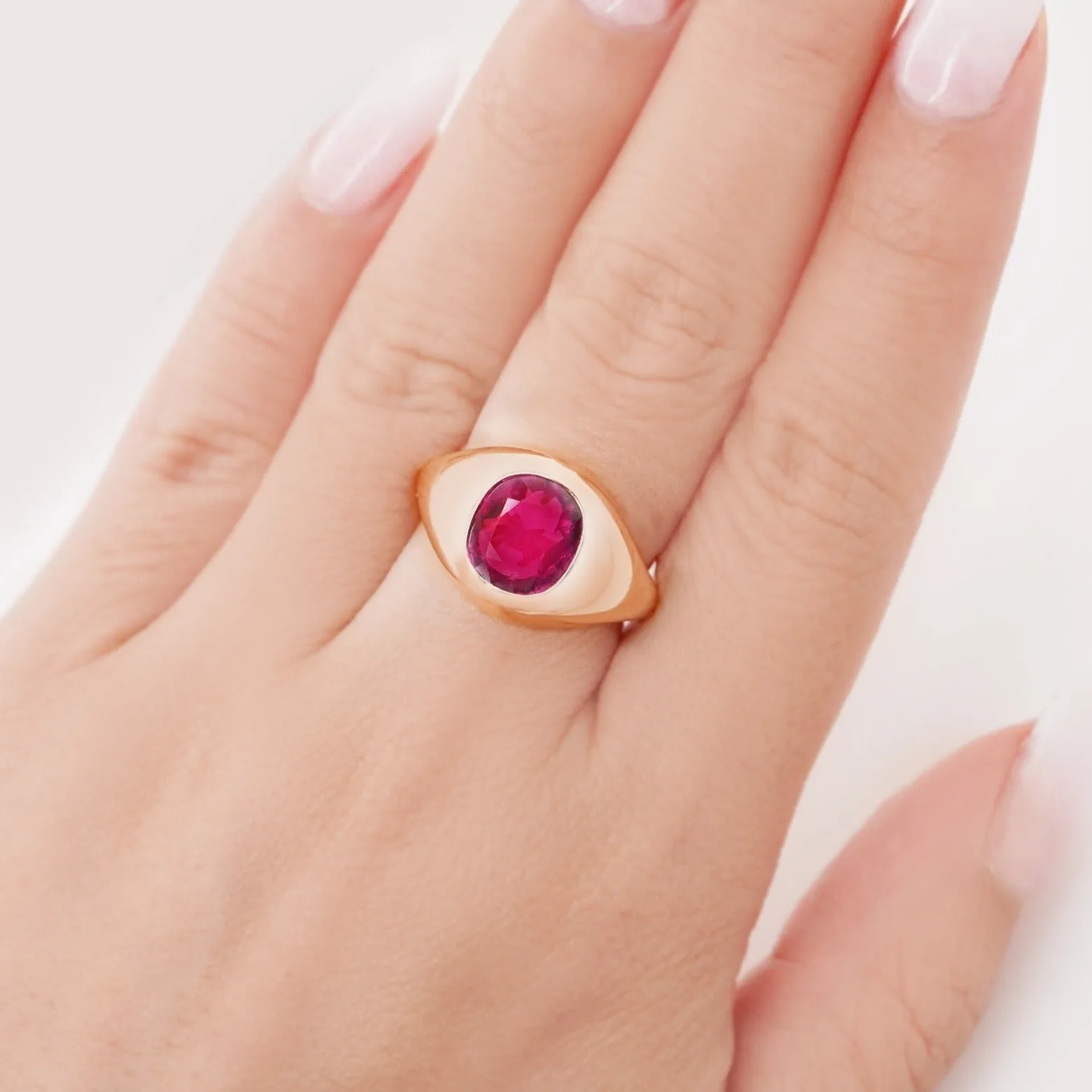 4.01 cts Unheated Ruby with Diamond Ring