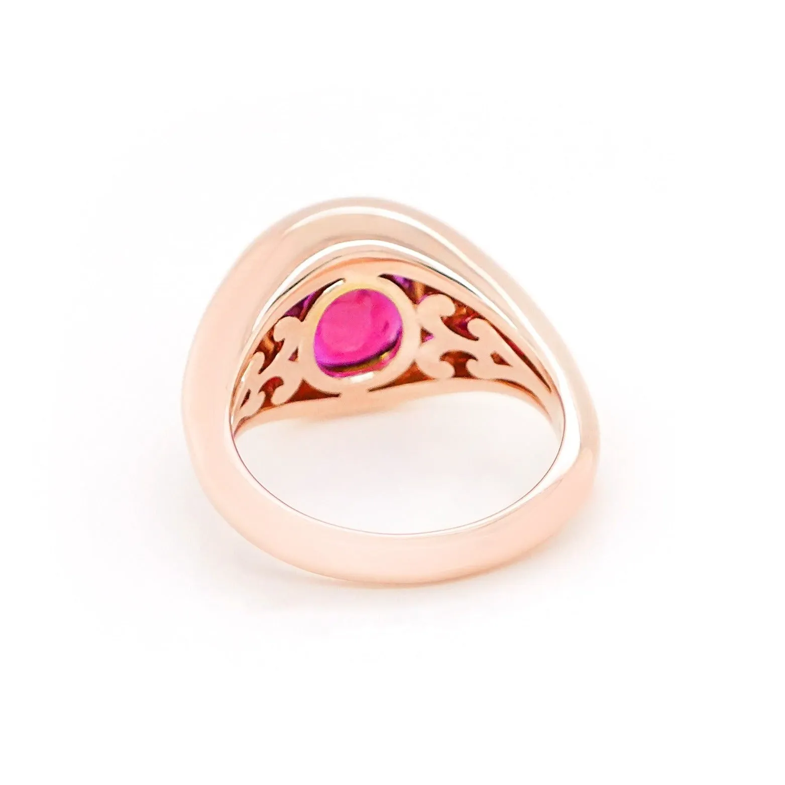 4.01 cts Unheated Ruby with Diamond Ring