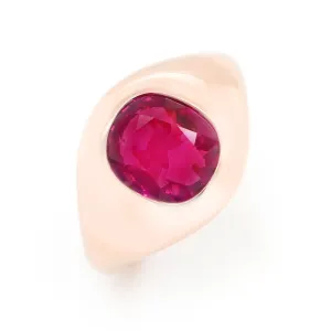 4.01 cts Unheated Ruby with Diamond Ring