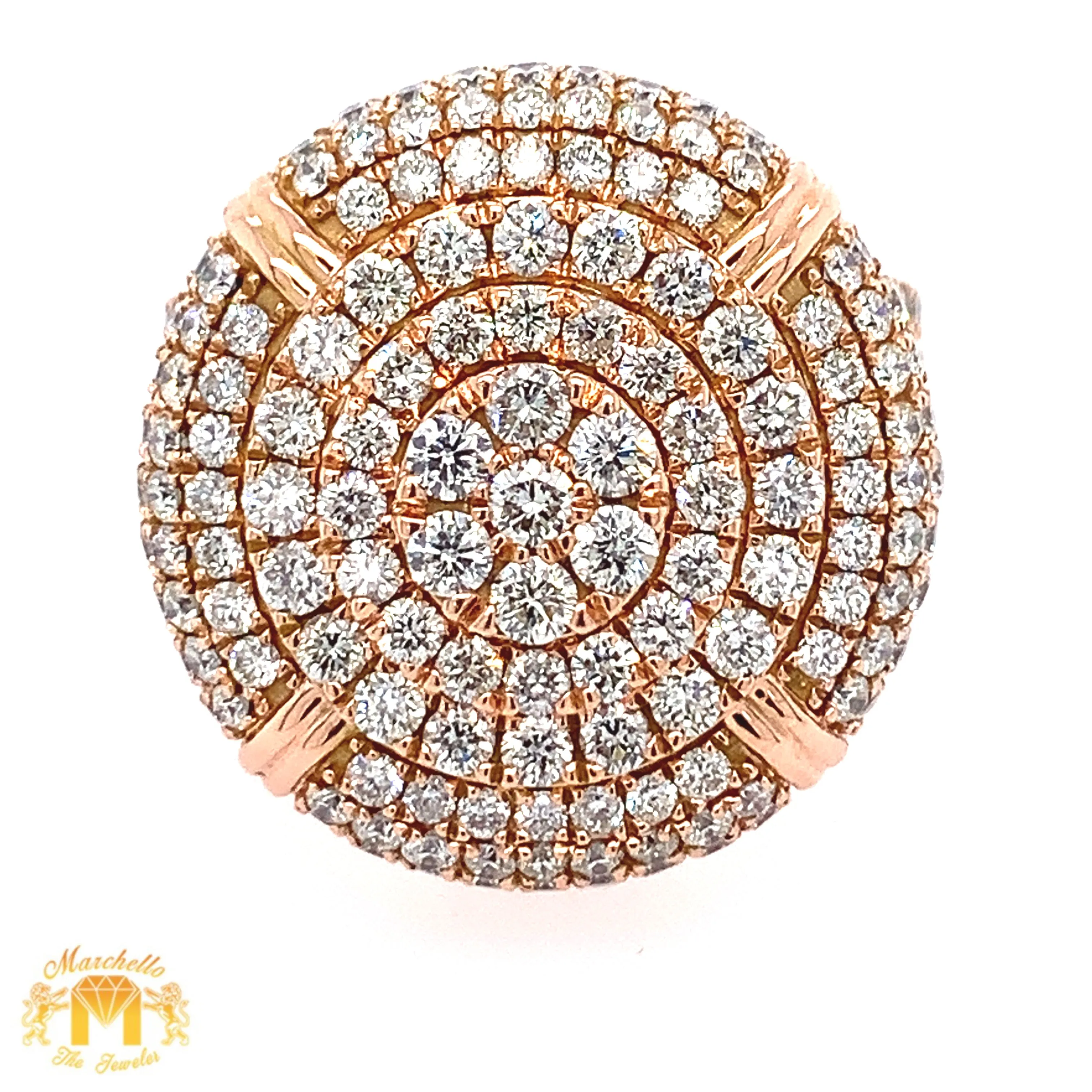 4.24ct Diamond 14k Gold Round Ring (side diamonds)