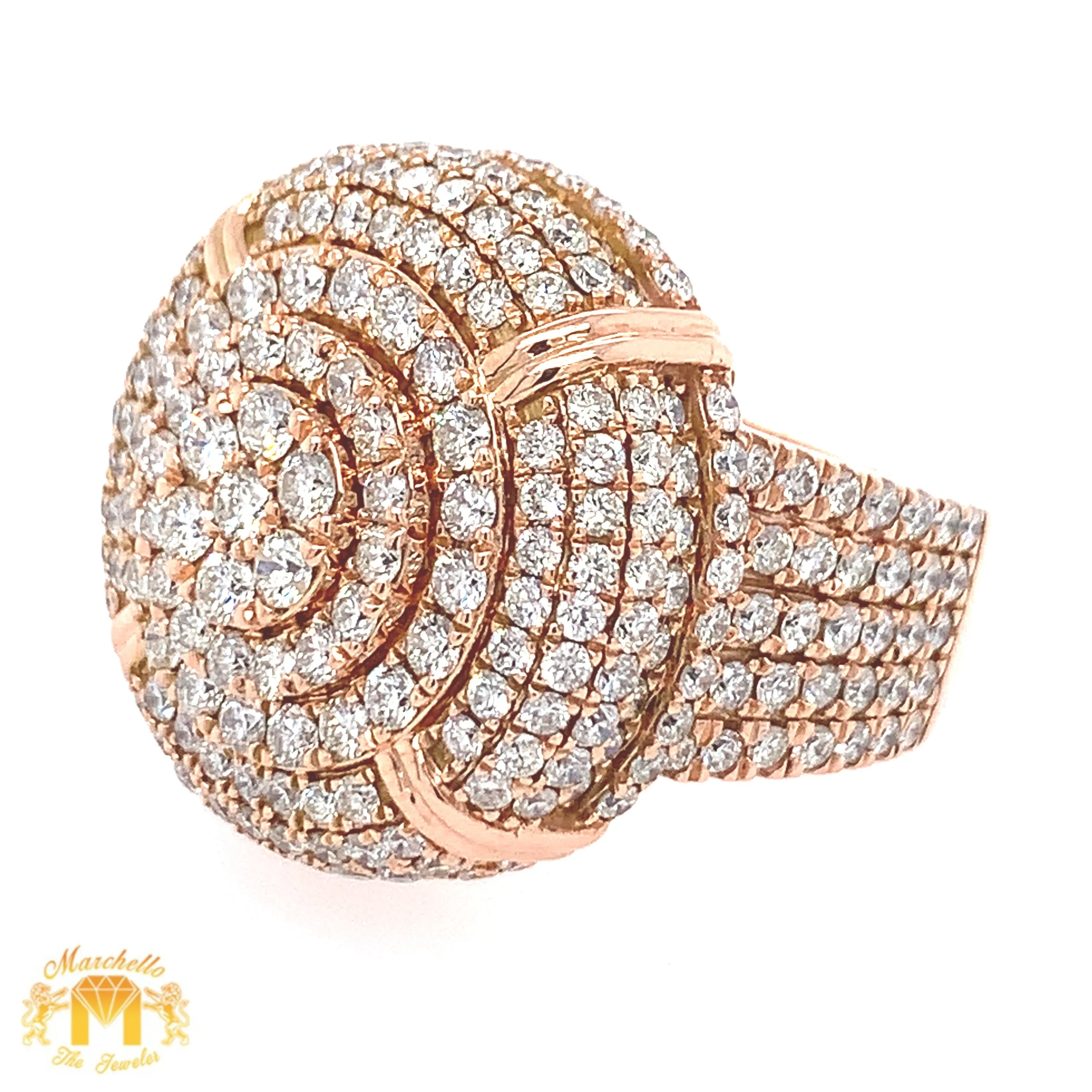 4.24ct Diamond 14k Gold Round Ring (side diamonds)