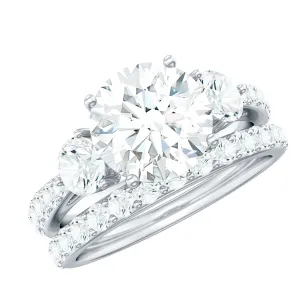 4.50 CT Round Moissanite Bridal Ring Set in Gold